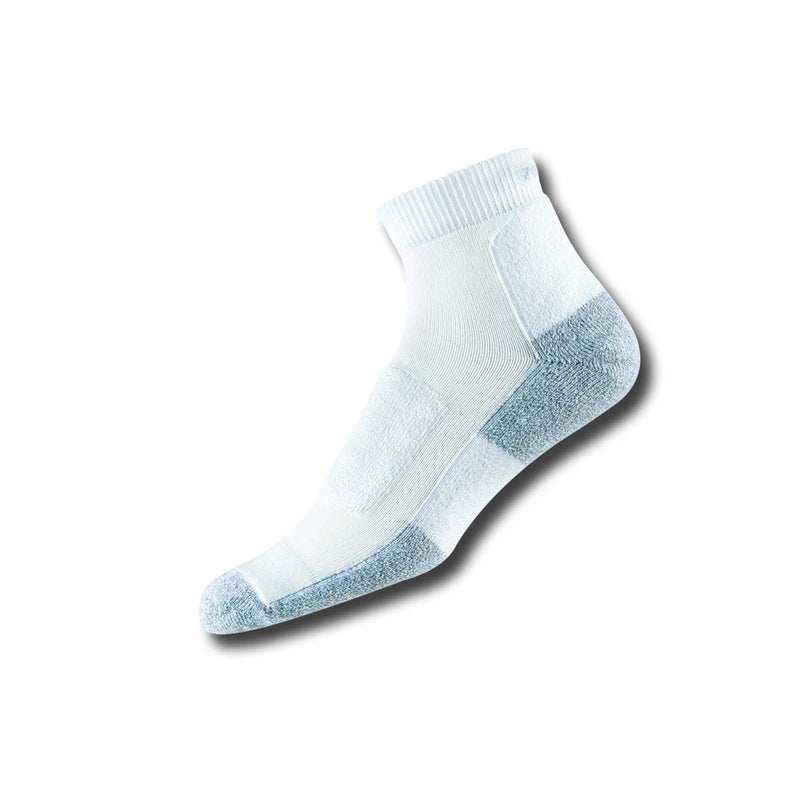 [AUSTRALIA] - thorlos womens Lwmxw Thin Cushion Walking Ankle Socks Large White/Platinum 