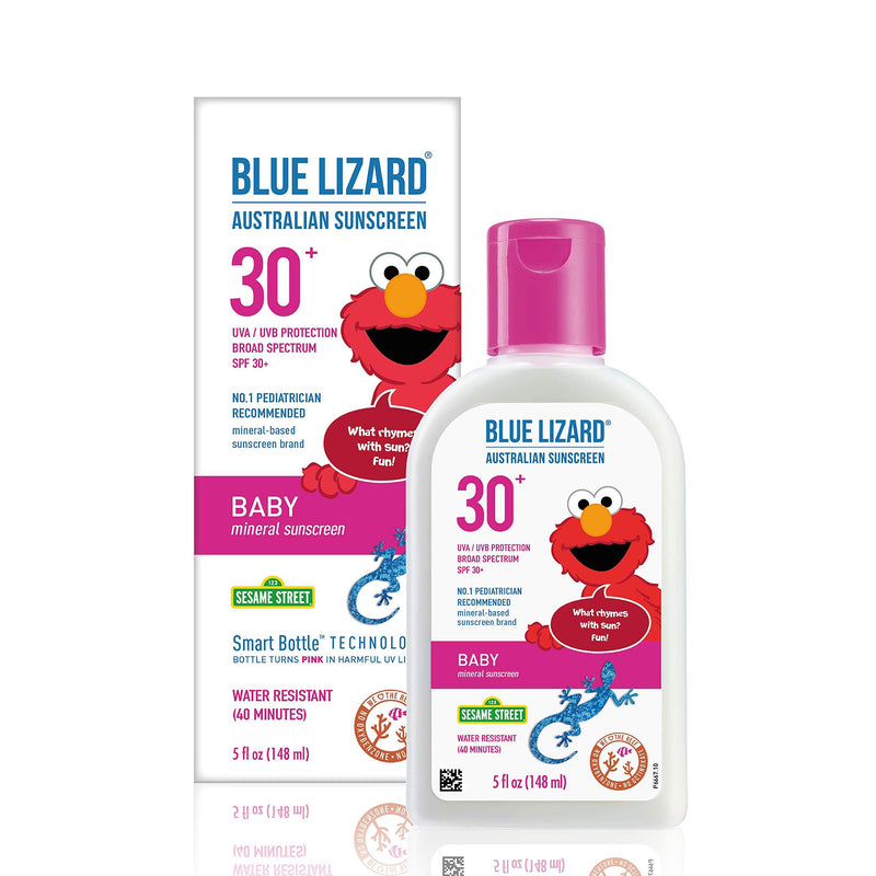 BLUE LIZARD Blue Lizard Baby Mineral Sunscreen, No Chemical Actives SPF 30+ UVA/UVB Protection, Unscented, 5 Fl Oz - BeesActive Australia