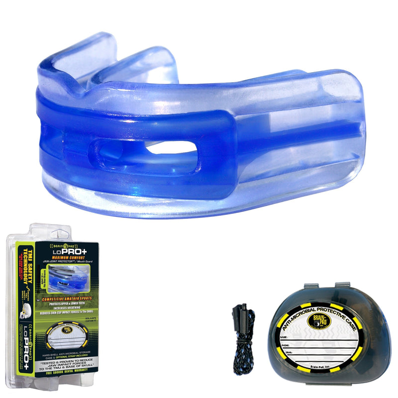 [AUSTRALIA] - Brain-Pad LoPro+ Double Laminated Strap/Strapless Combo in one Mouthguard Blue 