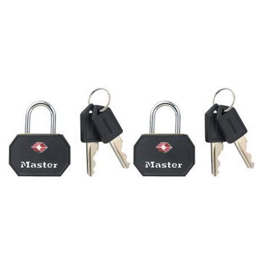 Master Lock 4681TBLK TSA Approved Luggage Lock with Key, 2 Pack, Black - BeesActive Australia