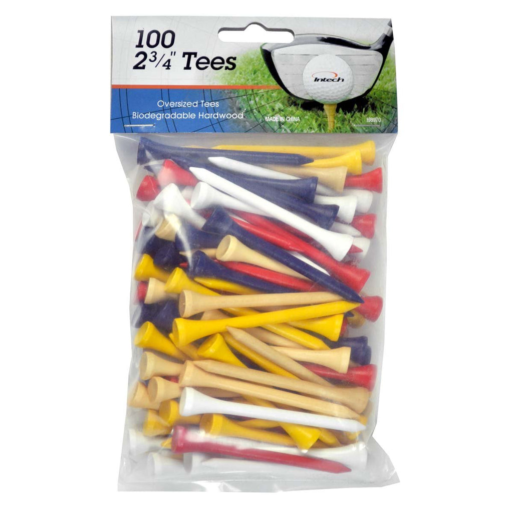 Intech 2 3/4" Golf Tees 100 and 500 Packs (Multiple Colors Available) 100 Count Bag Multi-Color - BeesActive Australia