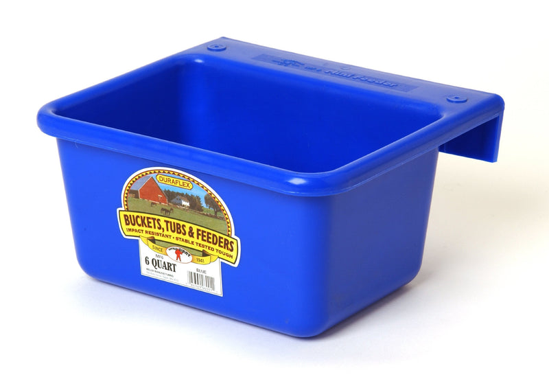 Little Giant Plastic Mini Feeder (Blue) Durable & Mountable Plastic Feed Bucket for Livestock & Pets (6 Quart) (Item No. MF6BLUE) - BeesActive Australia