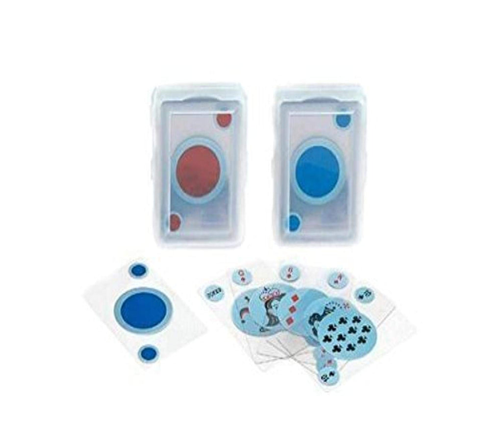 Blue and Red Transparent Circle Design Single Deck Playing Cards - BeesActive Australia
