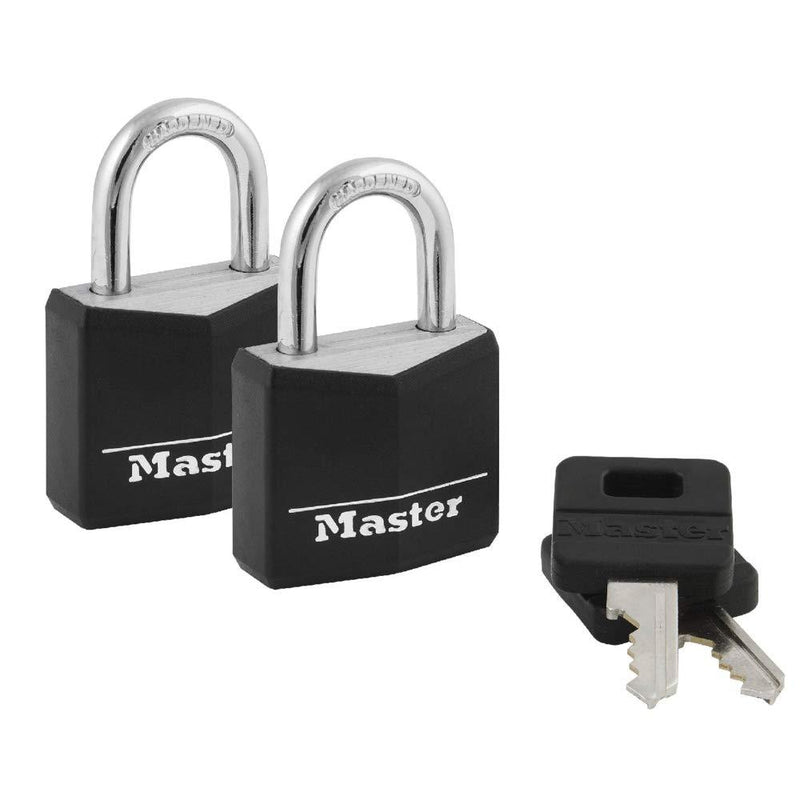 Master Lock 131T Covered Aluminum Keyed Alike Padlocks, 2 Pack, Black, 2 Count - BeesActive Australia