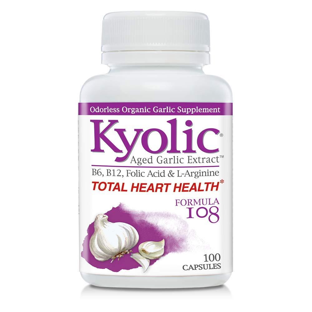 Kyolic Aged Garlic Extract Formula 108 Total Heart Health, 100 Capsules Formula 108 Capsules 100 Count (Pack of 1) - BeesActive Australia