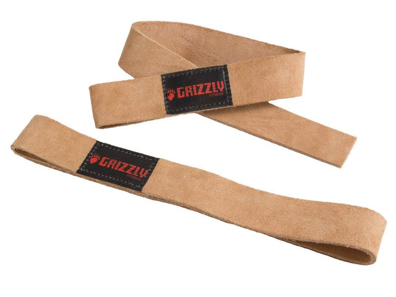 Grizzly Fitness 1.5" Premium Genuine Leather Lifting Wrist Straps for Men and Women | Sold in Pairs | One Size | Used by Pros to increase Grip Strength and Reduce Slipping | 1.5” Wide x 20.5" Long - BeesActive Australia