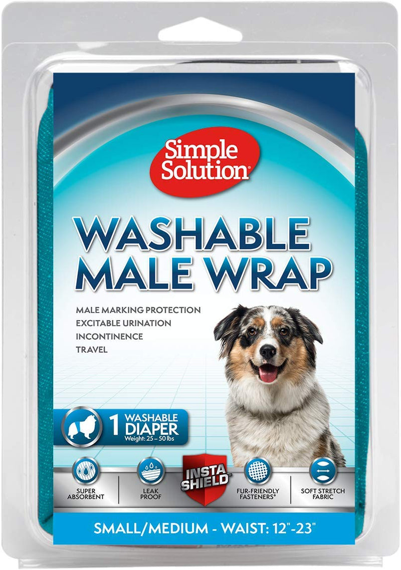 Simple Solution Washable Male Dog Diapers | Absorbent Male Wraps with Leak Proof Fit | Excitable Urination, Incontinence, or Male Marking | 1 Reusable Dog Diaper Per Pack Medium - BeesActive Australia