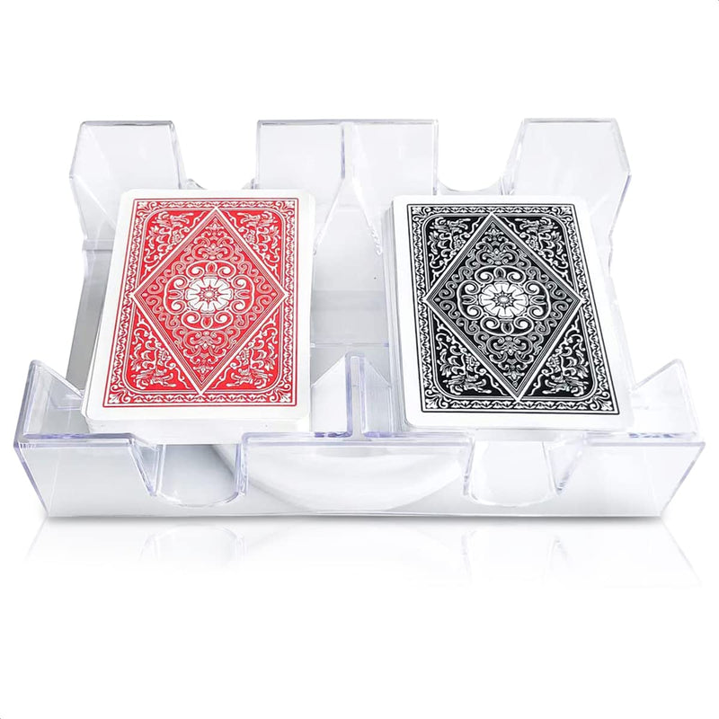Dual Deck Card Holder Tray - 360 Degree Revolving Card Holder Canasta Cards Holder Playing Card Holder for Kids Plastic Card Holder - BeesActive Australia