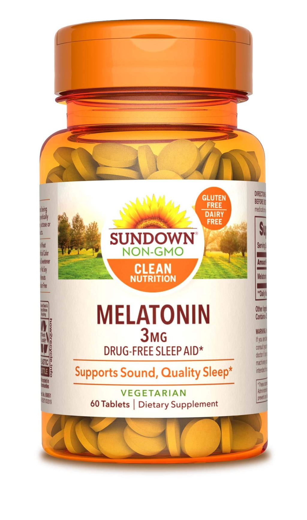 Sundown Melatonin 3 mg, 60 Tablets 60 Count (Pack of 1) - BeesActive Australia