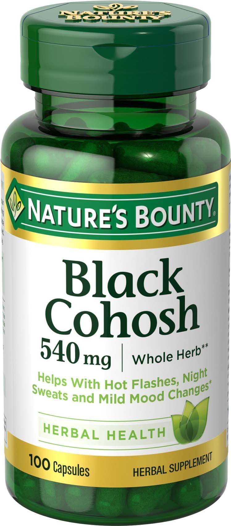 Nature's Bounty Black Cohosh Root Pills and Herbal Health Supplement, Natural Menopausal Support, 540 mg, 100 Capsules - BeesActive Australia