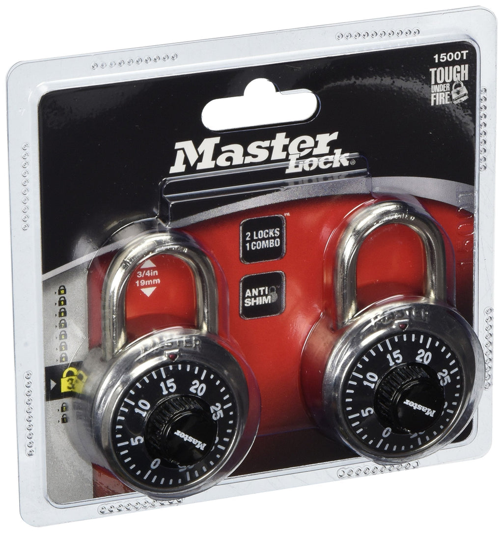 Master Lock 1500T Combination-Alike, 4-Pack, Each Pack Contains 2 Locks, 8-Count - BeesActive Australia