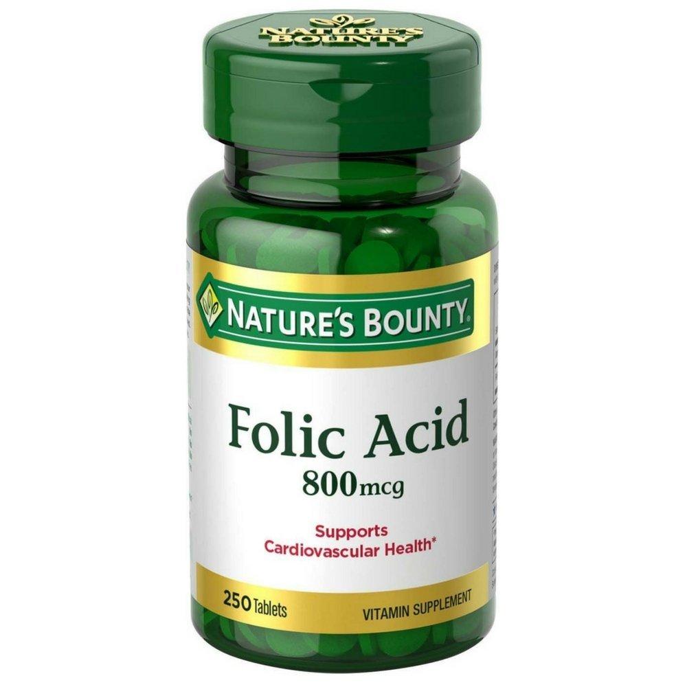 Nature's Bounty Folic Acid 800 mcg Tablets Maximum Strength 250 ea - BeesActive Australia