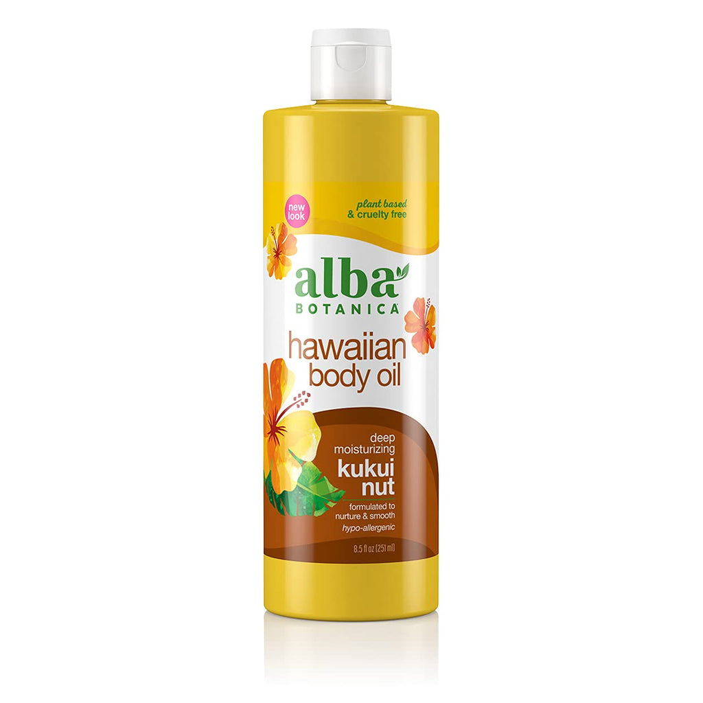 Alba Botanica Hawaiian Body Oil, Deep Moisturizing Kukui Nut, 8.5 Oz (Packaging May Vary) - BeesActive Australia