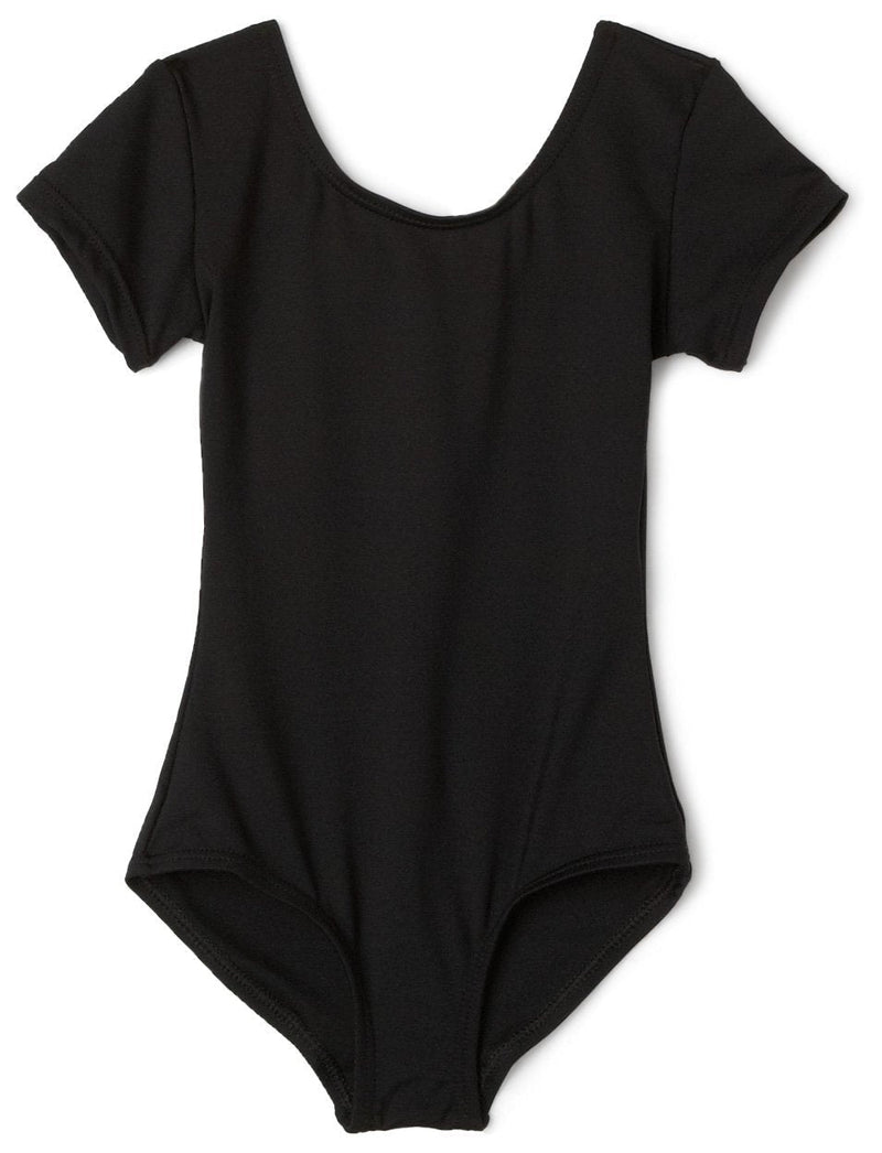 [AUSTRALIA] - Capezio Girls' Team Basic Short Sleeve Leotard Large (12-14) Black 