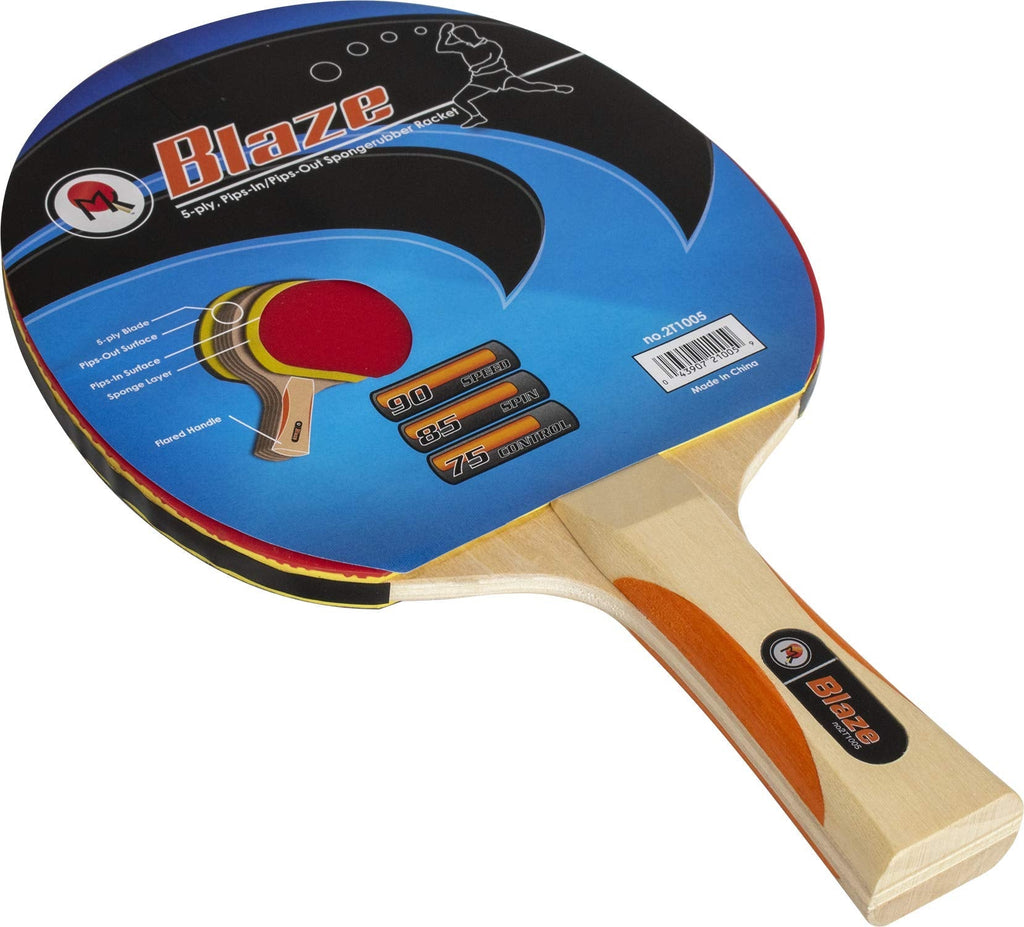 Martin Kilpatrick Blaze Ping Pong Paddle - Combination Pips-In/Pips-Out Surface - Martin Kilpatrick (MK) Racket Series - Recommended For Beginning Level Players - BeesActive Australia