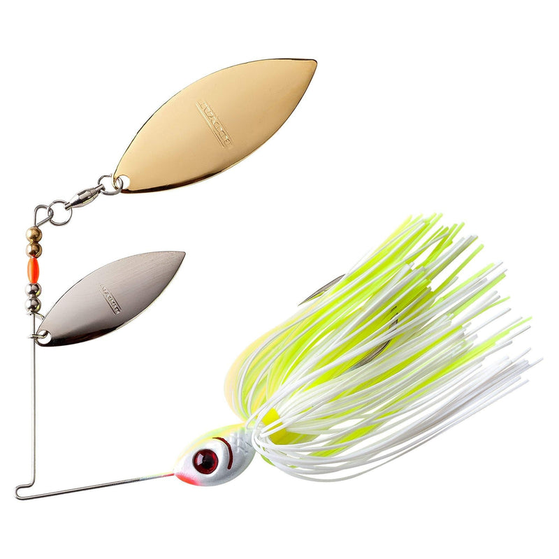 [AUSTRALIA] - Booyah Blade Spinner-Bait Bass Fishing Lure Double Willow (3/8 Oz) White Chartreuse 