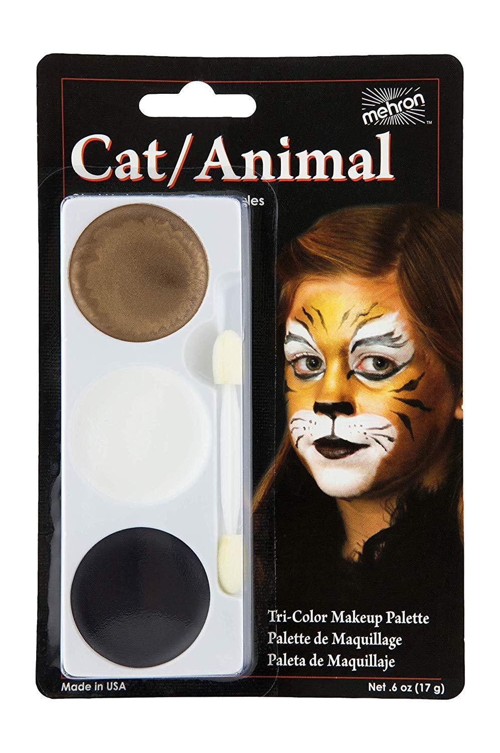 Mehron Makeup Tri-Color Halloween Makeup Palette (CAT/ANIMAL) Cat/Animal - BeesActive Australia