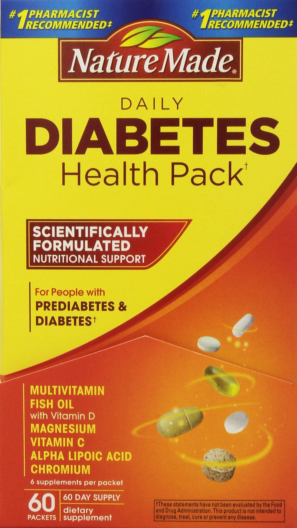 Nature Made Diabetes Health Pack, 60 Packets - BeesActive Australia