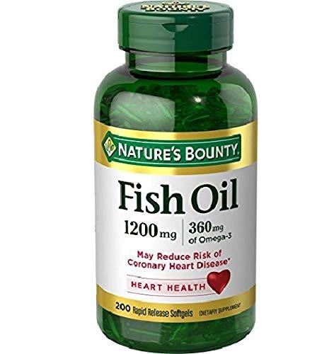 Nature’s Bounty Fish Oil, 1200mg, 360mcg of Omega-3, 200 Rapid Release Softgels 200 Count (Pack of 1) - BeesActive Australia