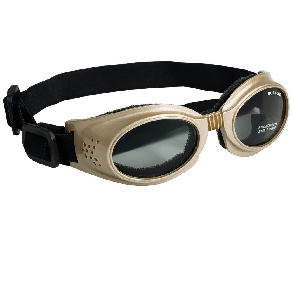 Doggles Originalz Frame Goggles for Dogs with Smoke Lens, Chrome Large 1 - BeesActive Australia