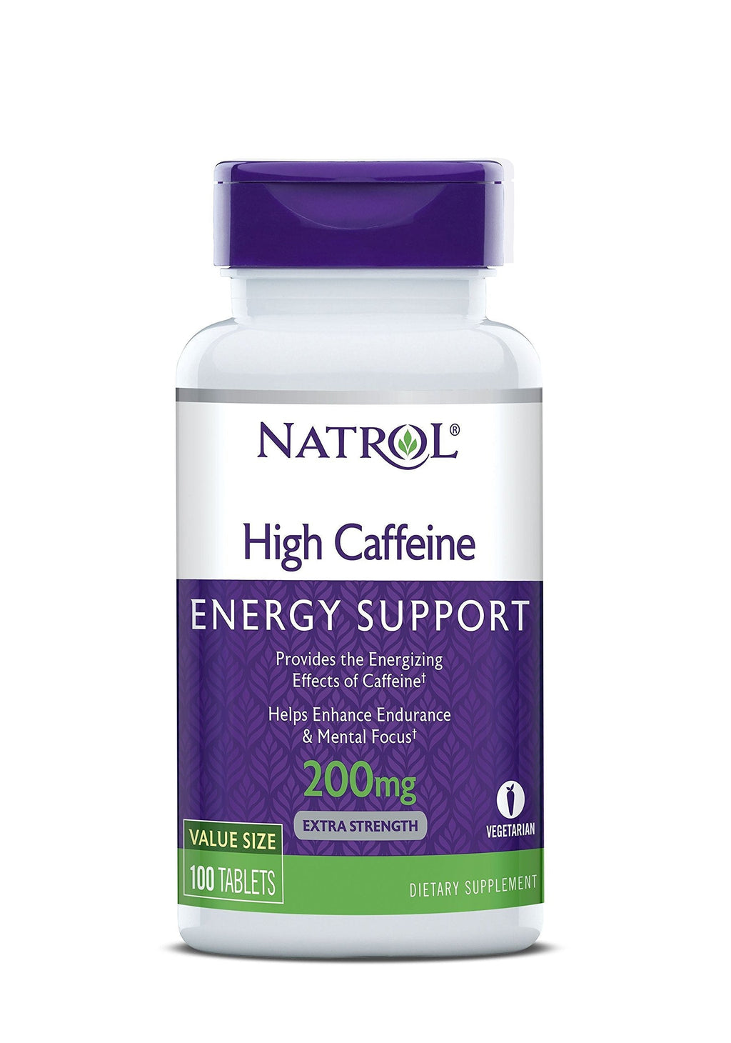 Natrol High Caffeine Tablets, Energy Support, Helps Enhance Endurance and Mental Focus, Caffeine Supplement, Fatigue, Pre-Workout, Extra Strength, 200mg, 100 Count - BeesActive Australia