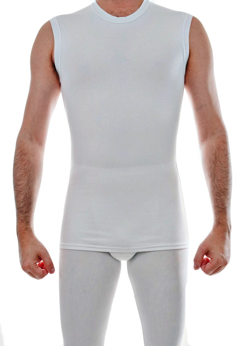 [AUSTRALIA] - Underworks Cotton Bulge Concealer Compression Muscle Shirt Top 974 Large White 