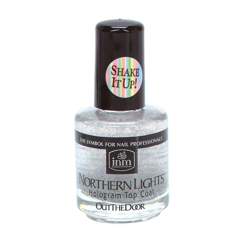 INM Northern Lights Silver Hologram Top Coat, Fast Drying, 1/2 Ounce (1-Unit) - BeesActive Australia