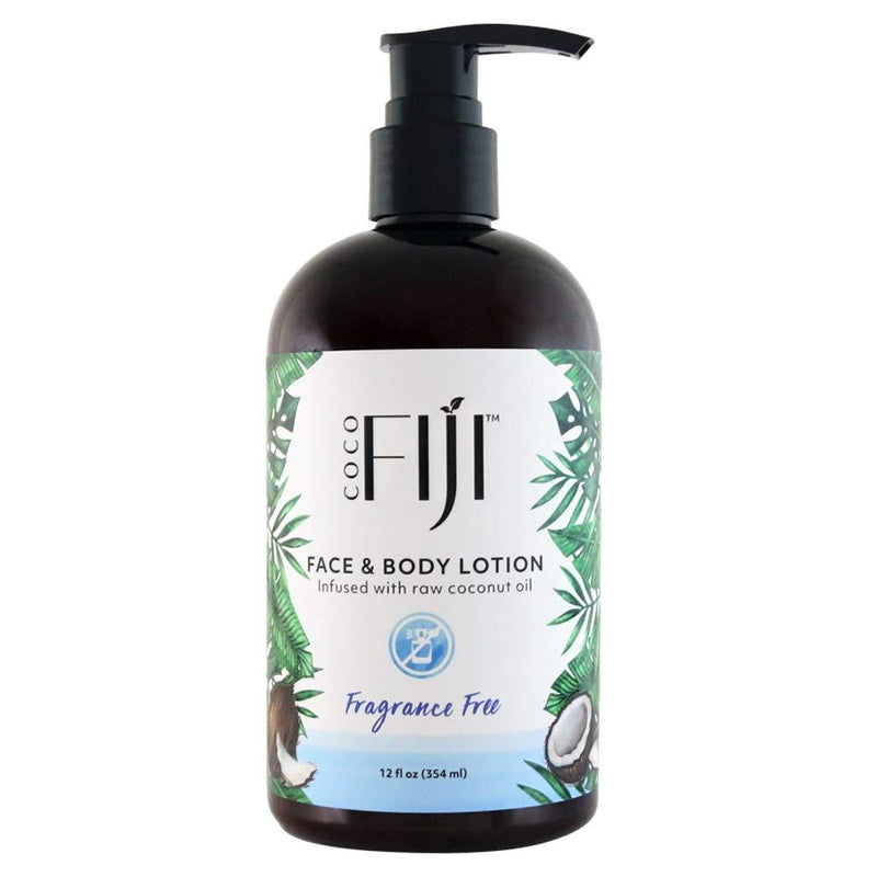 New Coco Fiji, Coconut Oil Infused Face & Body Lotion, Fragrance Free 12oz 12 Ounce Pack of 1 - BeesActive Australia