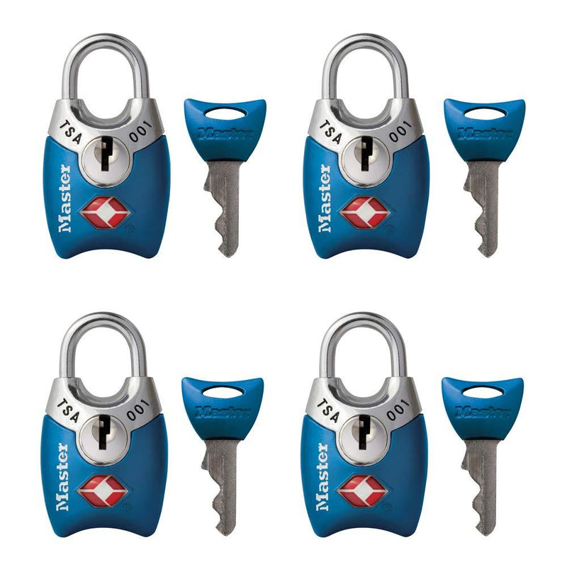 Master Lock 4689Q TSA Approved Luggage Locks with Key, Pack of 4 Keyed-Alike, Assorted Colors - BeesActive Australia