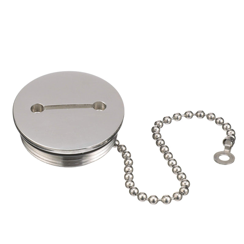 [AUSTRALIA] - Attwood Replacement Stainless Steel 2" Deck Fill Cap with Chain - Boat Replacement Stainless Steel 2" Deck Fill Cap 66061-3 with Chain - Boat, Silver 