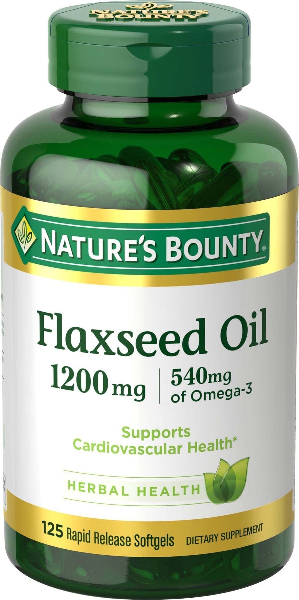 Flaxseed Oil and Omega 3 by Nature's Bounty, Dietary Supplement, Supports Cardiovascular Health, 1200 mg, 125 Softgels - BeesActive Australia