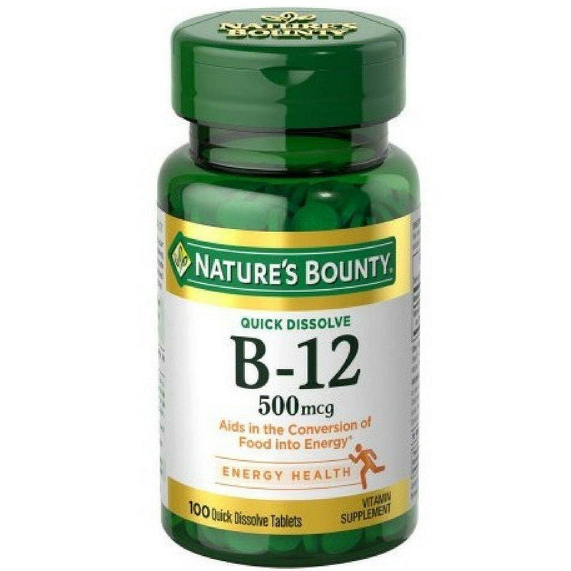 Nature’s Bounty Vitamin B-12 500 mcg , 100 Quick Dissolve Tablets (Pack of 2) - BeesActive Australia