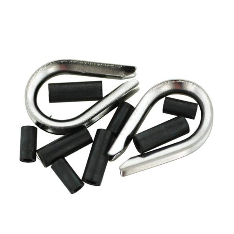 Scotty #1157 Stainless Steel Thimble Kit (2-Thimbles & 4-Connector Sleeves),BLACK - BeesActive Australia