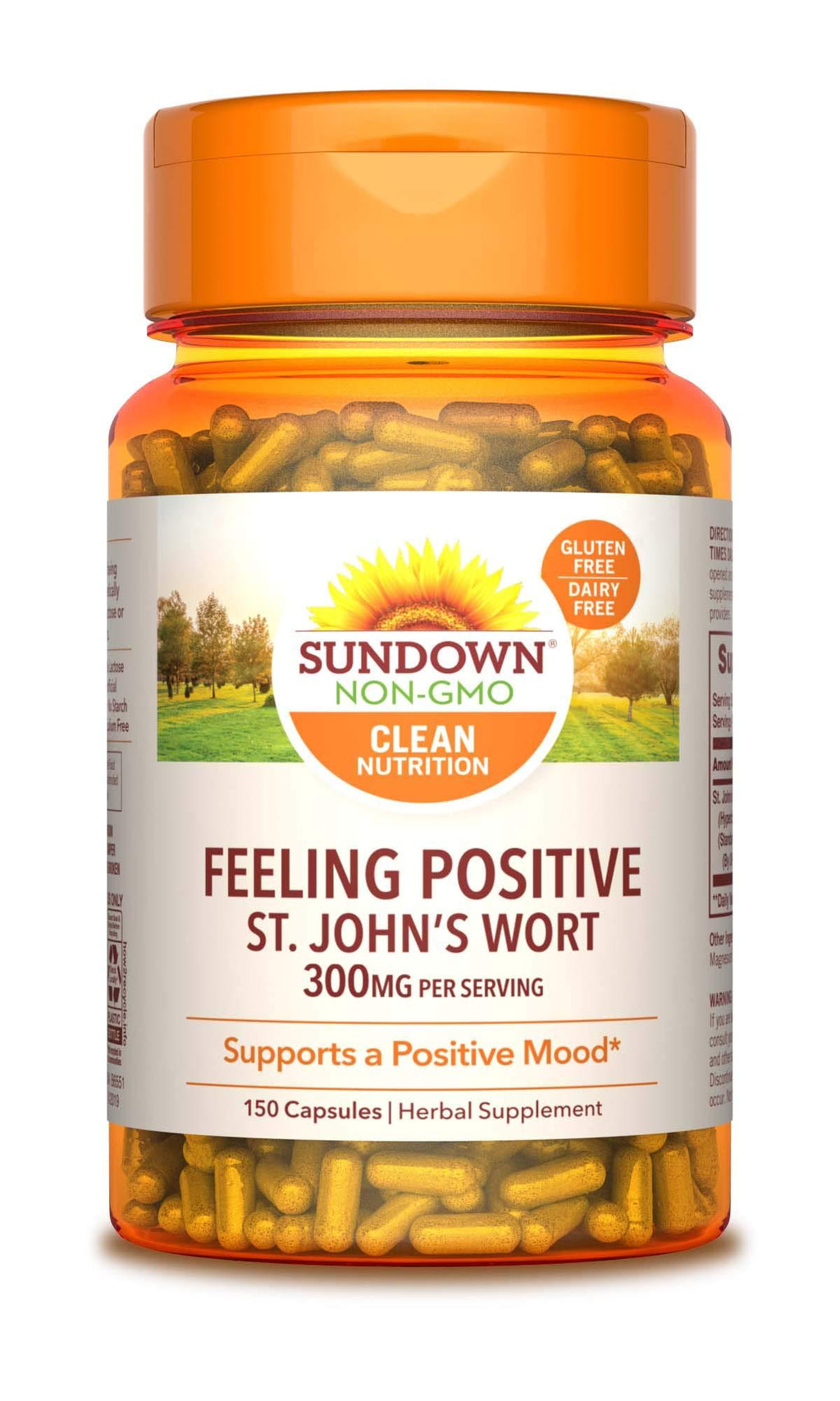 Sundown Standardized St. John's Wort Capsules 150 ea, Non-GMOˆ, Free of Gluten, Dairy, Artificial Flavors - BeesActive Australia