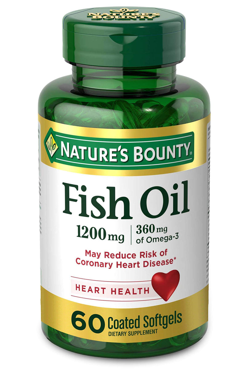 Nature’s Bounty Fish Oil, 1200mg, 360mg of Omega-3, 60 Odorless Softgels (Packaging May Vary) 60 Count (Pack of 1) - BeesActive Australia