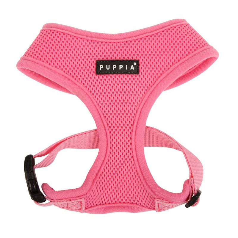 Puppia Soft Dog Harness No Choke Over-The-Head Triple Layered Breathable Mesh Adjustable Chest Belt and Quick-Release Buckle S (Neck: 9.5", Chest: 12"-18") Pink - BeesActive Australia