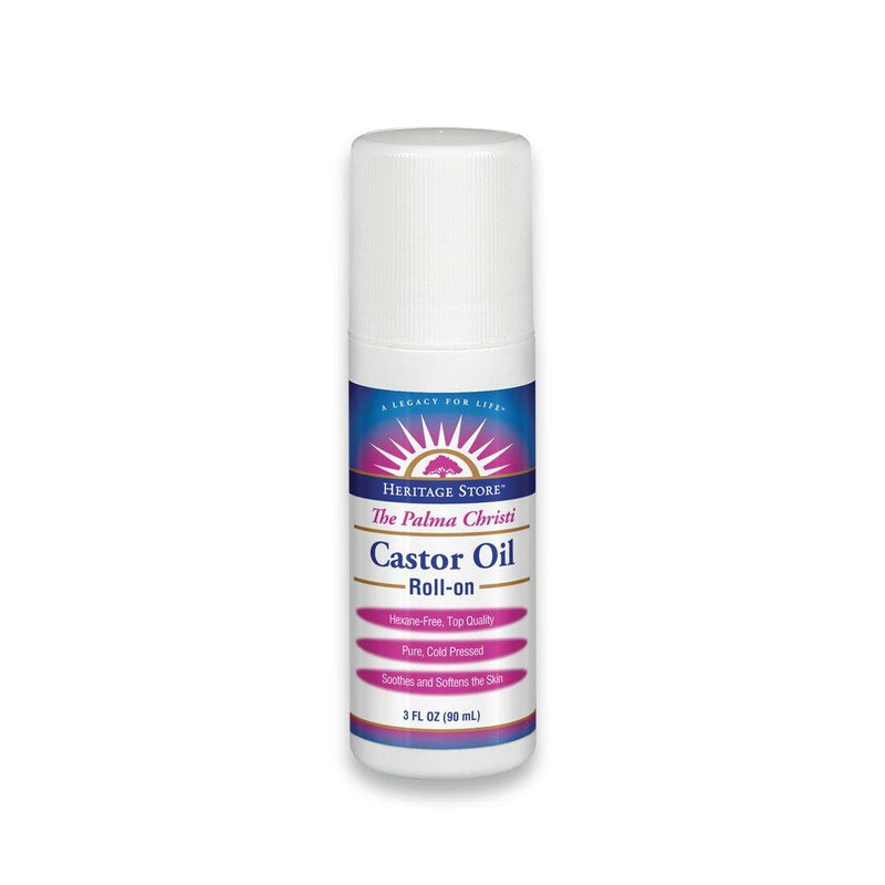 Heritage Store Palma Christi Roll-on Castor Oil | Cold Pressed, No Hexane & Unscented | 3 oz - BeesActive Australia