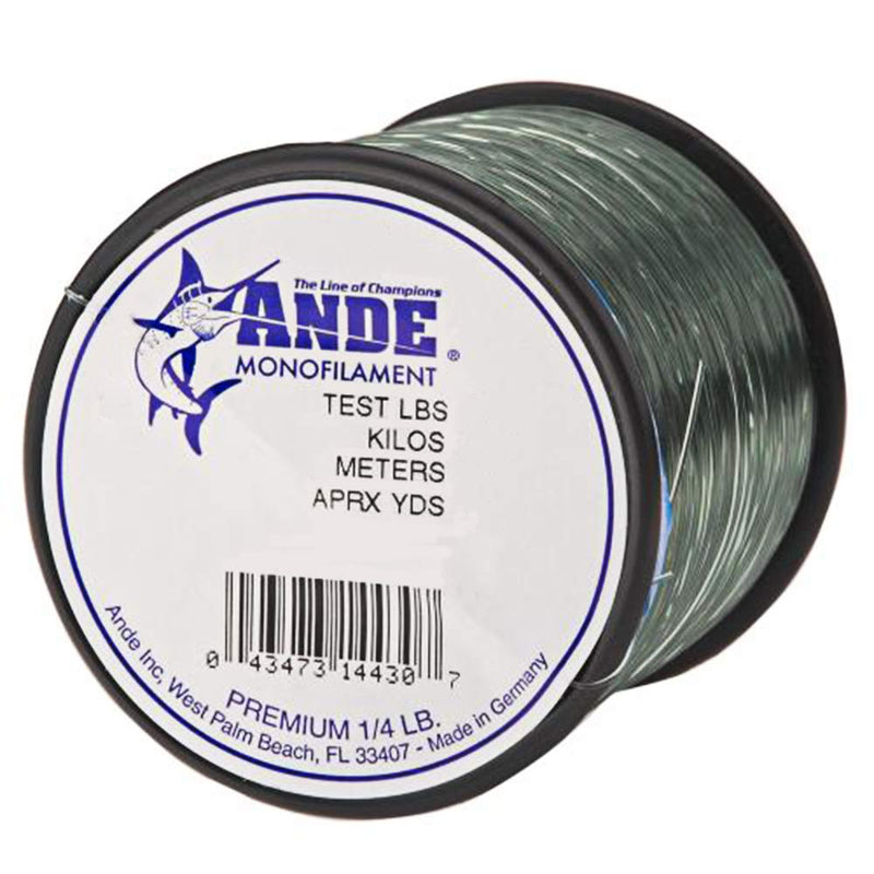 ANDE A14-25G Premium Monofilament, 1/4-Pound Spool, 25-Pound Test, Green Finish, os (PREM14-25GRN) - BeesActive Australia