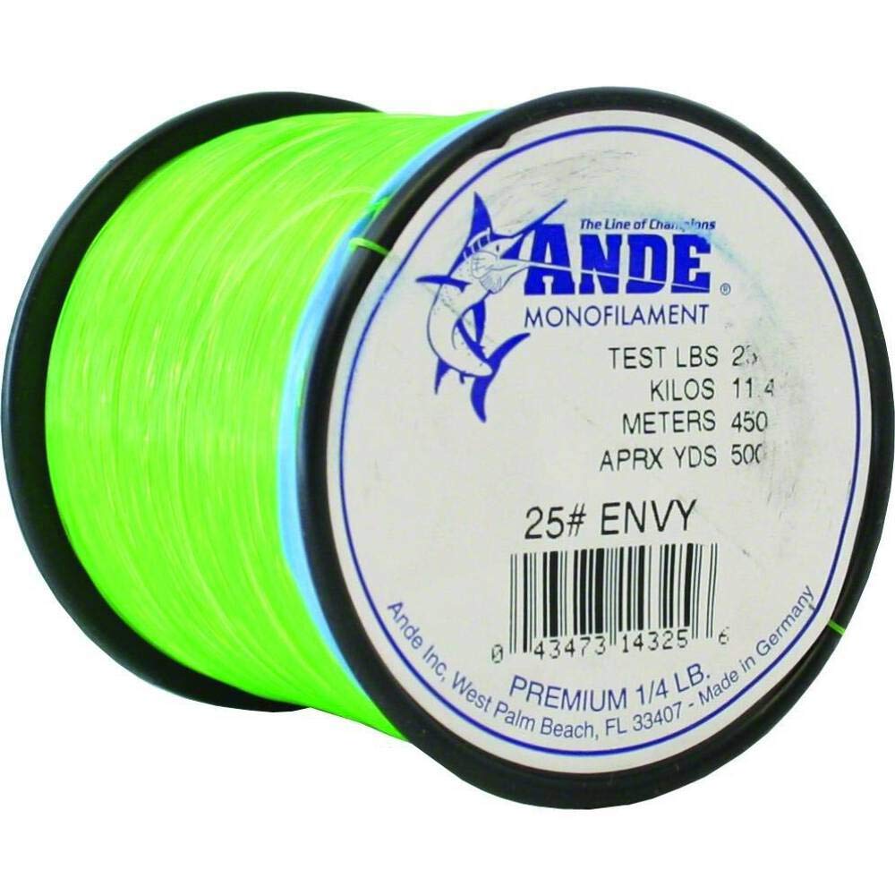 ANDE A14-25GE Premium Monofilament, 1/4-Pound Spool, 25-Pound Test, Green Finish - BeesActive Australia