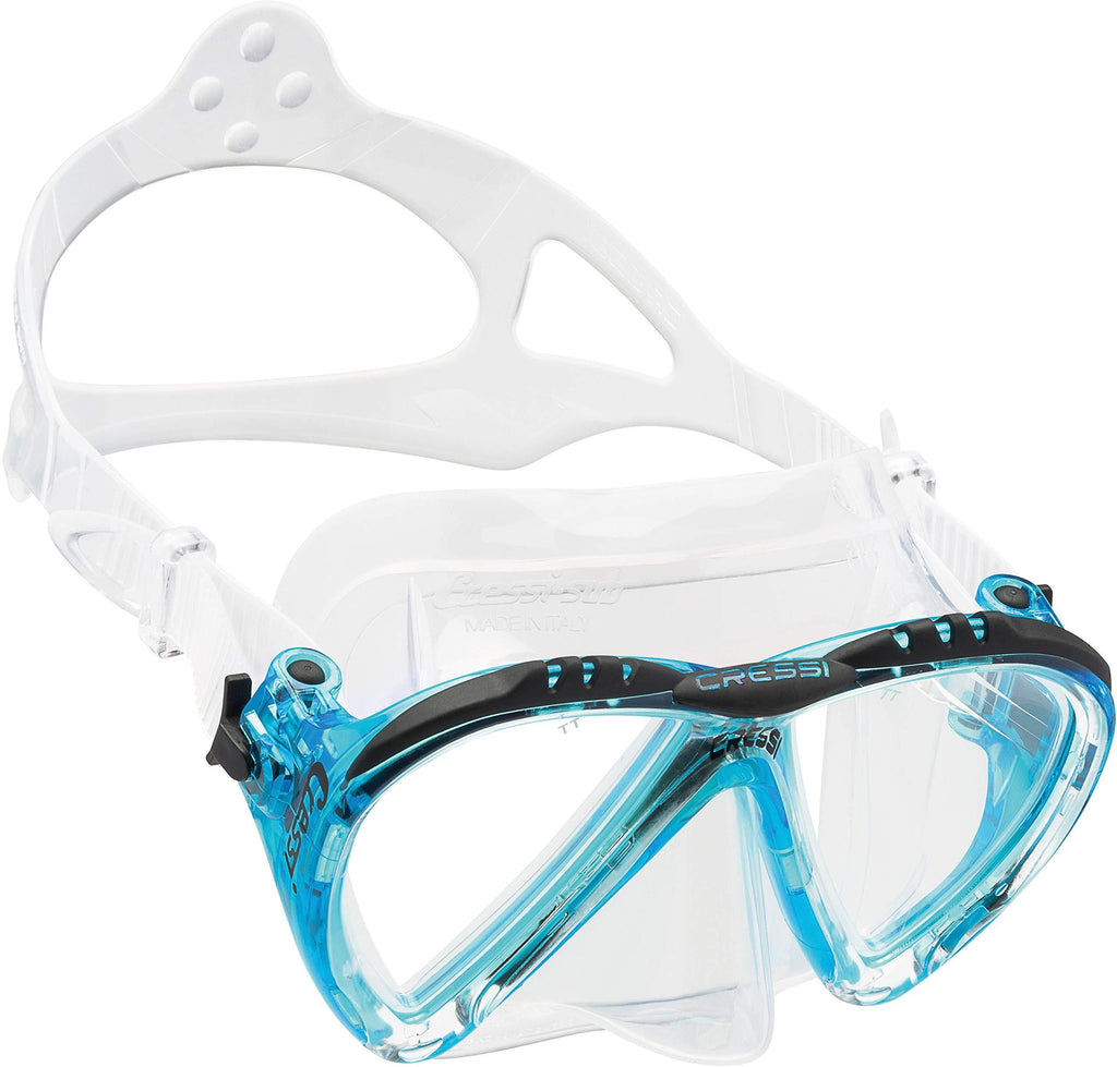 [AUSTRALIA] - Cressi LINCE, Adult Scuba Diving, Snorkeling, and Freediving Mask - Cressi: 100% Made in Italy Since 1946 Clear/Aquamarine 