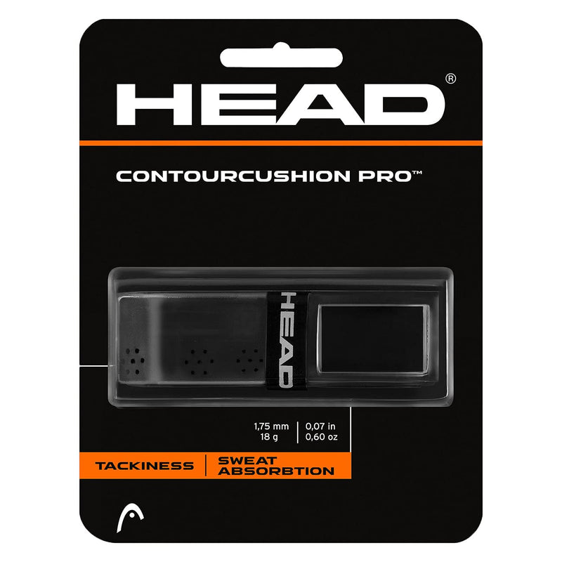 HEAD Contour Cushion Pro Tennis Racket Replacement Grip - Tacky Racquet Handle Grip Tape - Black - BeesActive Australia