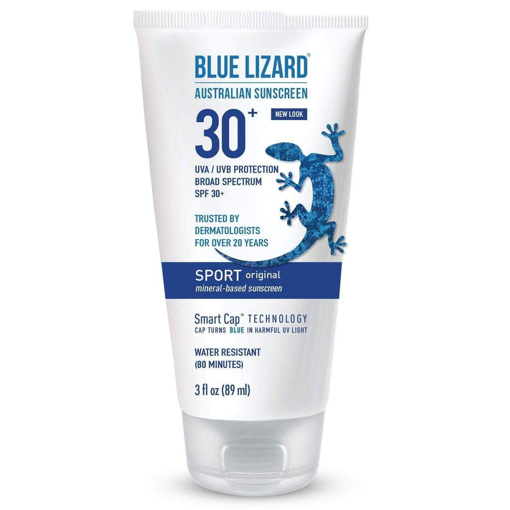 Blue Lizard Australian Sunscreen - Original Sport Sunscreen, SPF 30+ Broad Spectrum UVA/UVB Protection - 3 oz. Tube - BeesActive Australia