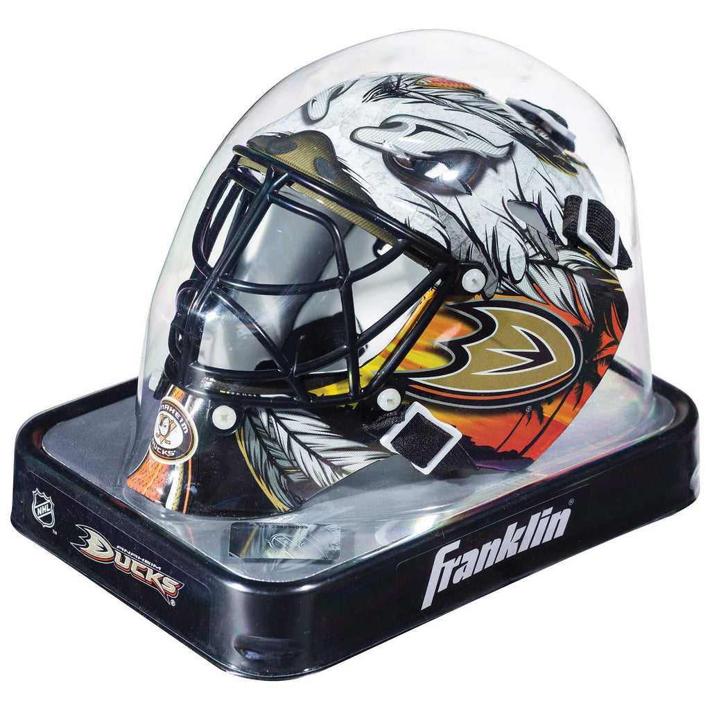 Franklin Sports NHL Goalie Mask Mini Hockey Case Collectible Logo Team Official Logos Colors Sport helmet Anaheim_Ducks - BeesActive Australia