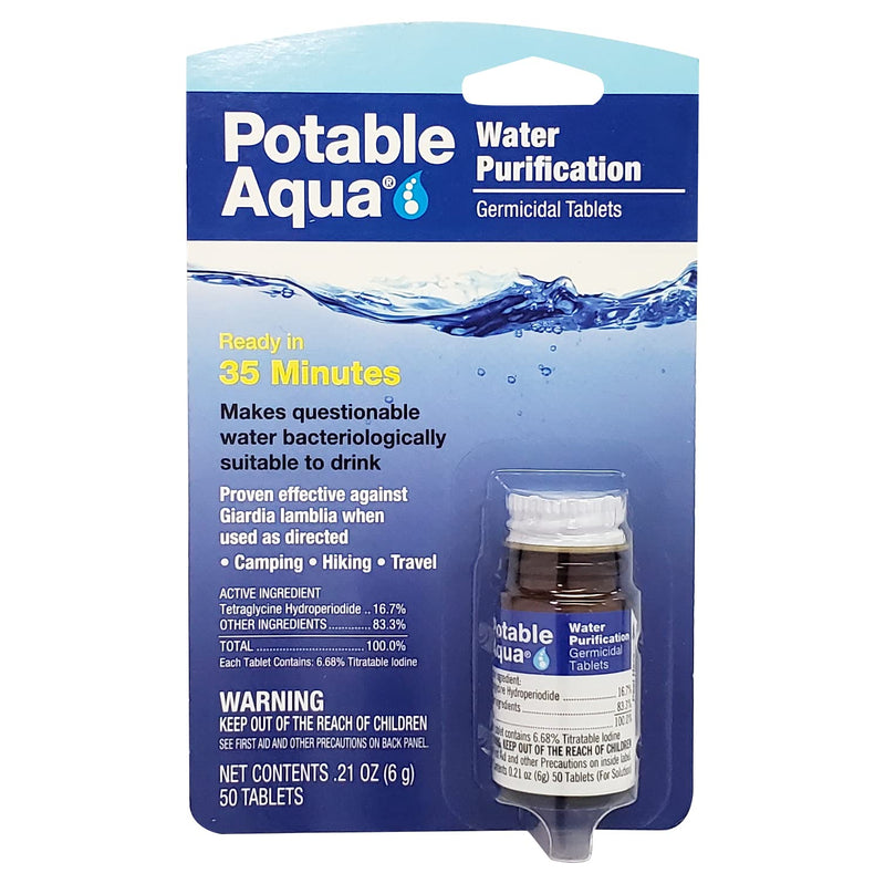 Potable Aqua Water Purification, Water Treatment Tablets - 50 count Bottle - BeesActive Australia