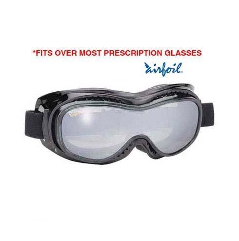 [AUSTRALIA] - Pacific Coast Sunglasses Airfoil Black Goggles with Anti Fog Smoke Silver Mirror Polycarbonate Lens with - One Size 