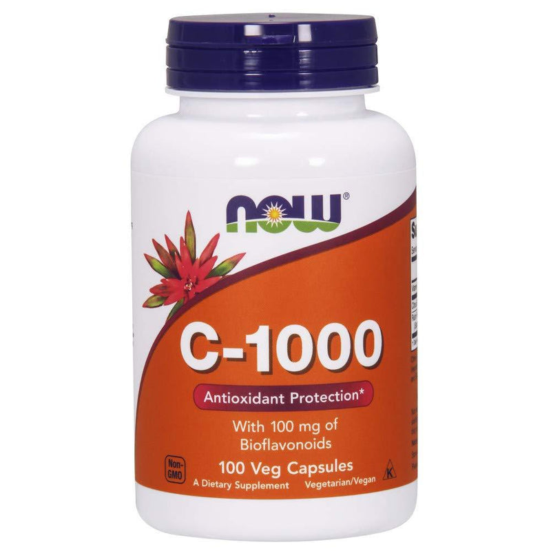 NOW Supplements, Vitamin C-1,000 with 100 mg of Bioflavonoids, Antioxidant Protection*, 100 Veg Capsules - BeesActive Australia