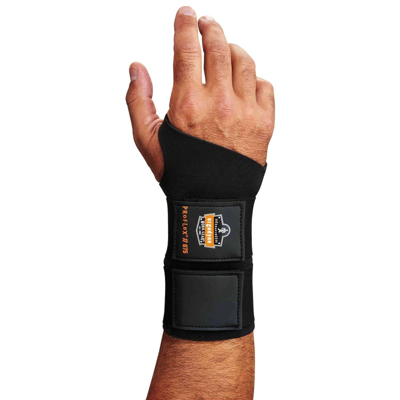 Ergodyne - 16623 ProFlex 675 Ambidextrous Double-Strap Wrist Support, Black, Medium - BeesActive Australia