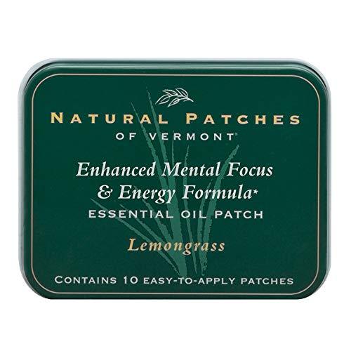Natural Patches Of Vermont Lemongrass Mental Focus & Energy Essential Oil Body Patches, 10-Count Tin - BeesActive Australia