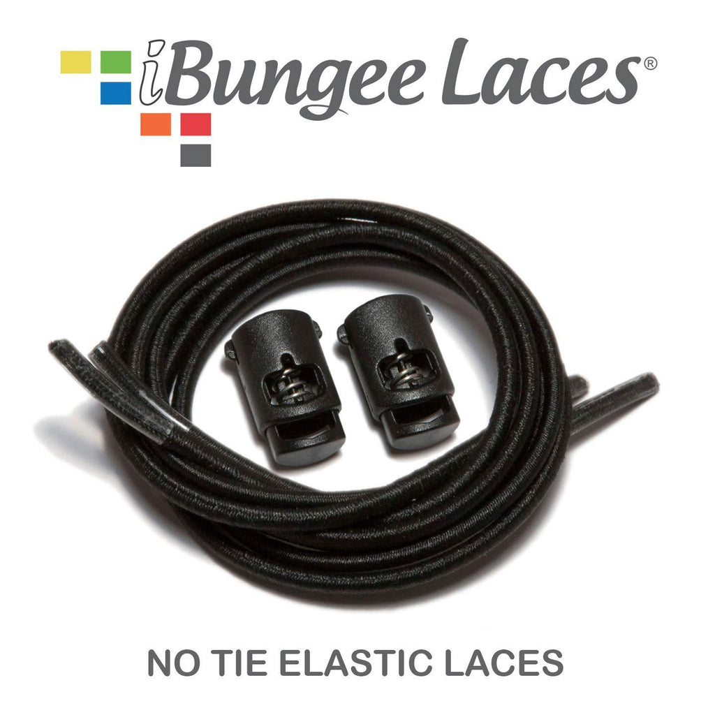 iBungee Laces (Elastic No Tie Shoelaces) (Made in the USA) 22-inch Black - BeesActive Australia