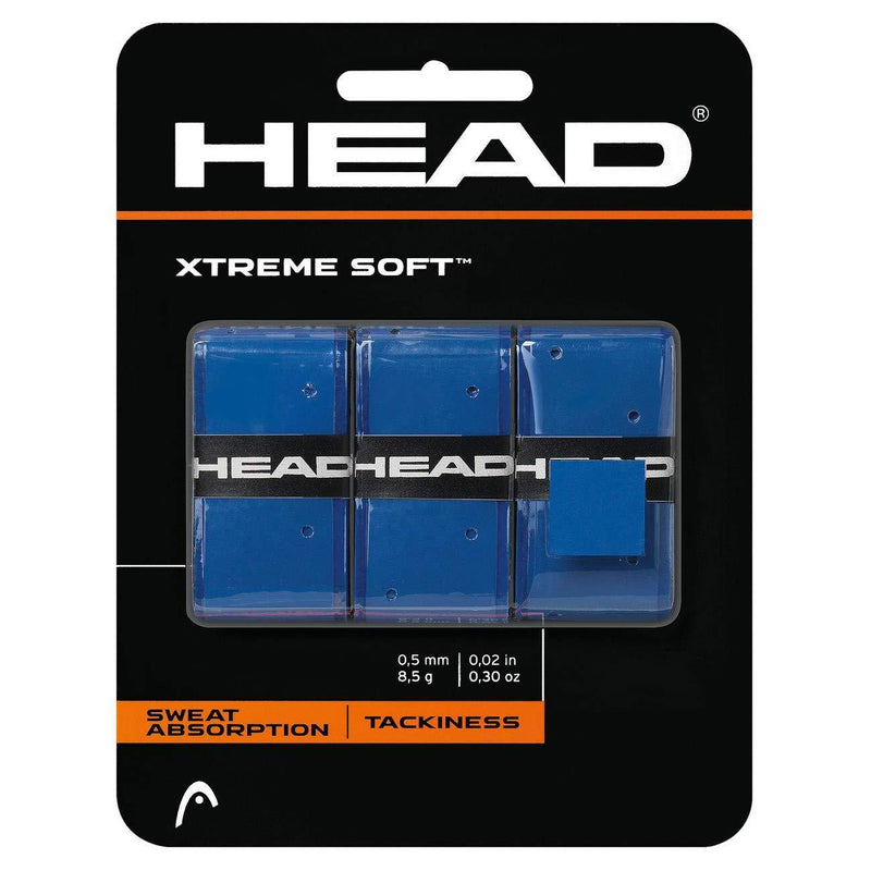 Head Xtreme Soft Racquet Overgrip - Tennis Racket Grip Tape - 3-Pack Blue - BeesActive Australia